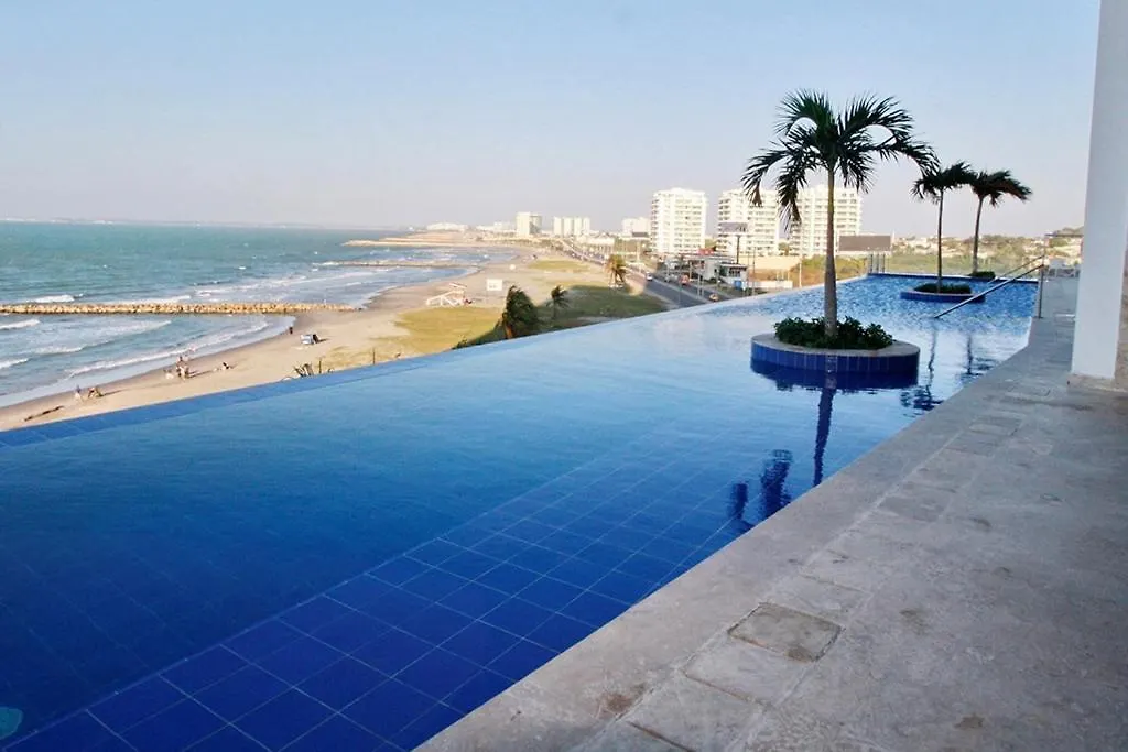 Cartagena Amazing Beachfront! 5M Wall City, Infinitypool,Gym 아파트